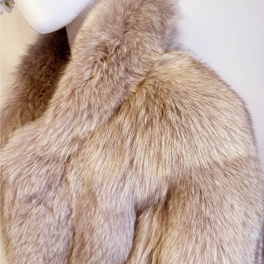 Vintage Cocoa + Grey SAGA Fox Fur Jacket (Japan) - Picture 9 of 12